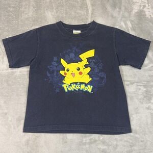 Vintage Pokemon Shirt Youth 7 Navy Pikachu Graphic Tee 2000 Nintendo 2000s